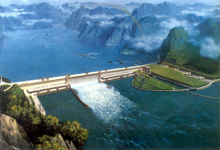 The Three Gorges Dam spanning the Yangtze River
